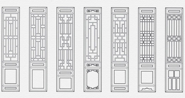 宝丰常用中式仿古花窗图案隔断设计图